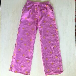 Zara Girls Pink Gauze Flowy Harem Pants w/Pockets Size 13-14